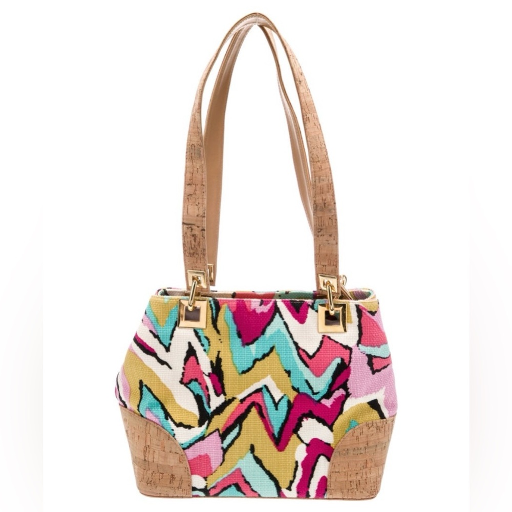 Stuart Weitzman pattern canvas shoulder bag - Picture 2 of 7